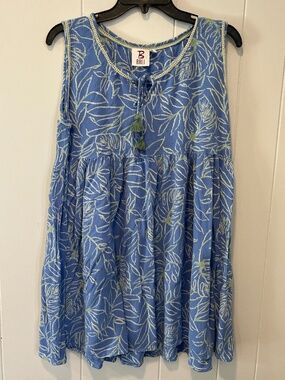 Bali Tropical Sleeveless Tunic Boho Resort Wear Earthy Relaxed Flowy sz XL